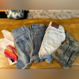 Girls Jeans Shorts & Tops Size 12 Lot/Bundle